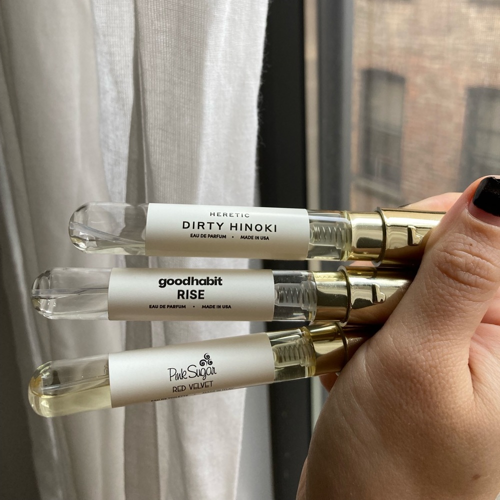 Scentbird Decants: Heretic Dirty Hinoki / Pink Sugar Red Velvet / Goodhabit Rise